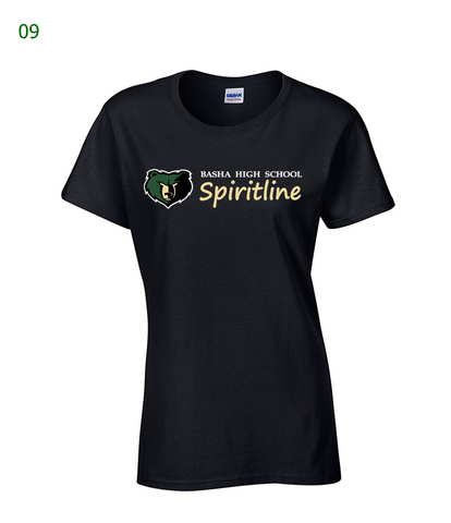 Basha Spiritline ladies fit s/s tee in black (09)