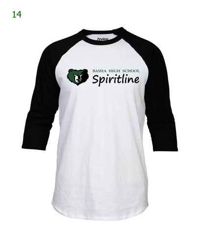 Basha Spiritline 3/4 raglan sleeve tee in white & black (14)