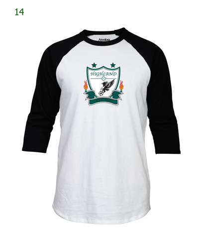 Highland Soccer 3/4 raglan sleeve tee in white & black (14)