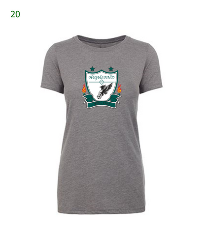 Highland Soccer ladies fit s/s tee in dark heather grey (20)