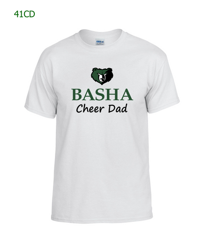 Basha Cheer Dad basic s/s t-shirt in white (41CD)