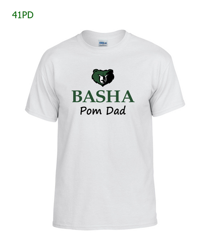 Basha Pom Dad basic s/s t-shirt in white (41PD)
