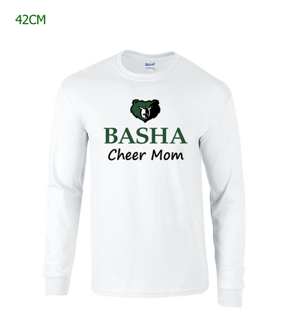 Basha Cheer Mom basic l/s t-shirt in white (42CM)