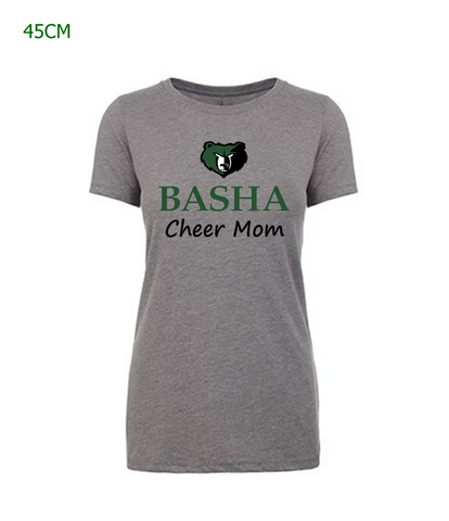 Basha Cheer Mom ladies fit s/s tee in dark heather grey (45CM)