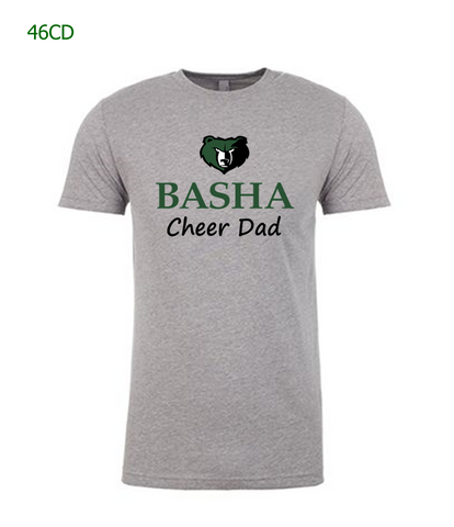 Basha Cheer Dad men’s relaxed s/s tee in dark heather grey (46CD)