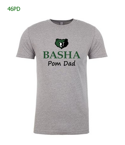 Basha Pom Dad men’s relaxed s/s tee in dark heather grey (46PD)
