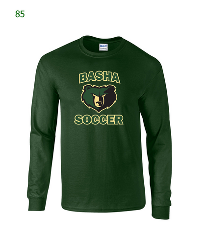 Basha Boys Soccer basic l/s t-shirt in dark green (85)
