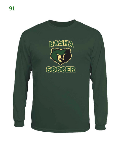 Basha Boys Soccer dri-fit style l/s shirt in dark green (91)